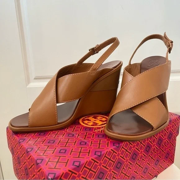 tory Burch Royal Gabrielle Crisscross Leather Sandals - Picture 2 of 8
